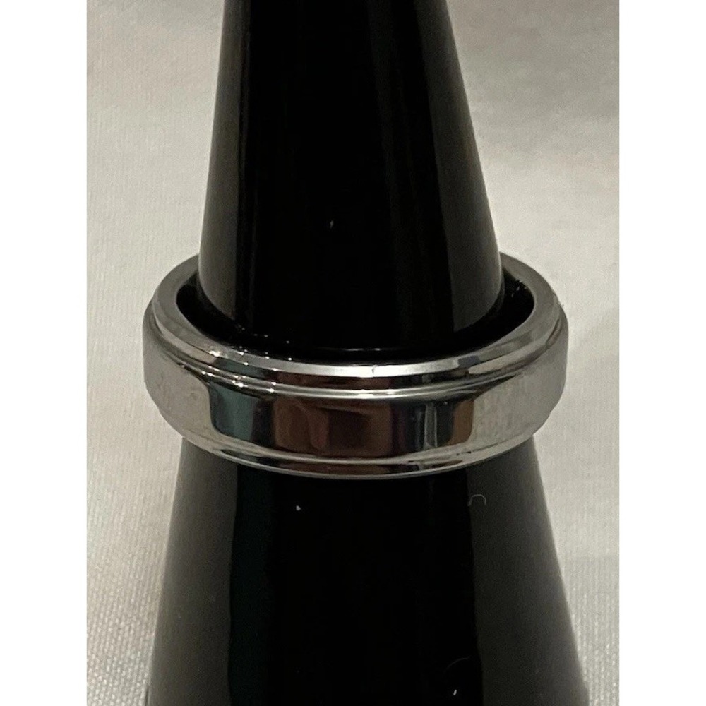 Tungsten Carbide Sz 7.5 Ring Brushed Silver Wedding Band Groom Bride Engagement